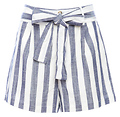 Belted Striped Shorts