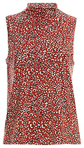 Leopard Mock Neck Sleeveless Top